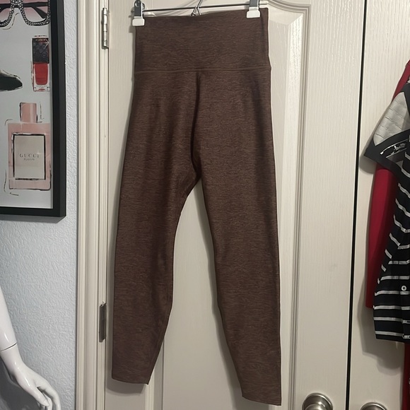 💙💖 Lorna Jane Thermo Tech High Fold Full Length Leggings in Chocolate Marl - Picture 4 of 6